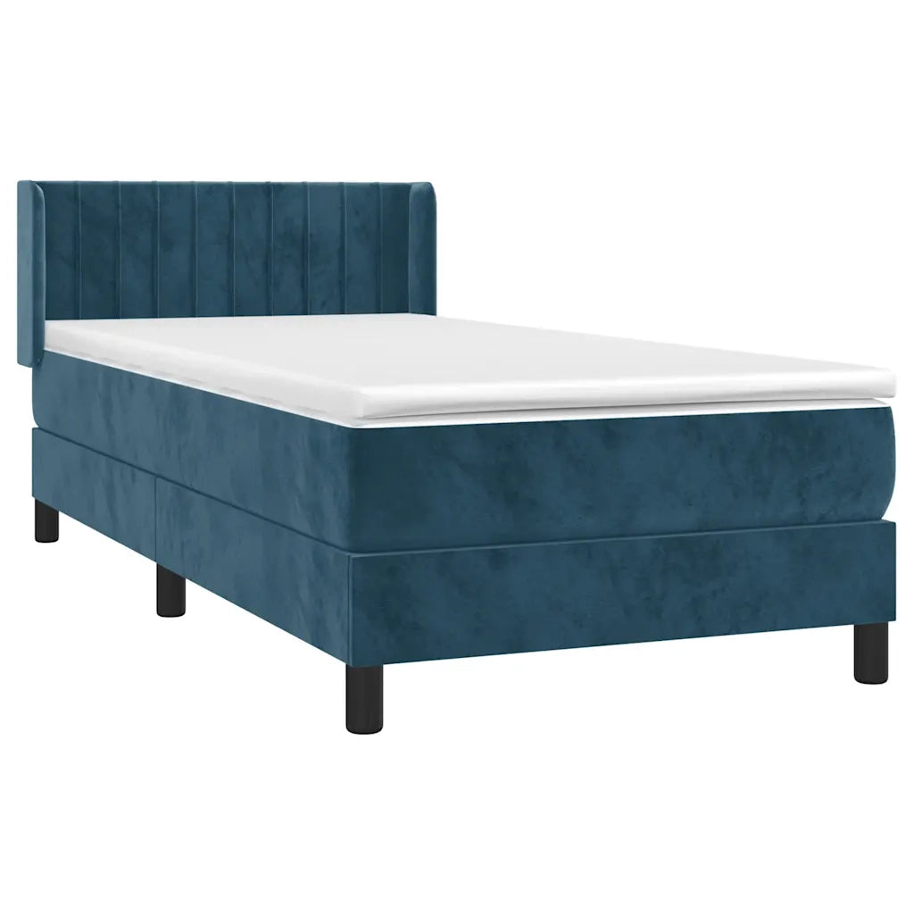 Giroletto a Molle con Materasso-Struttura Letto Blu Scuro 80x200 cm in Velluto 827936