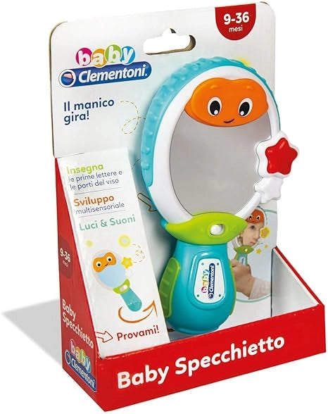 Clementoni - 17329 - Baby Specchietto - Gioco Prima Infanzia - Giocattolo Elettronico Parlante Italiano (Batterie Inclus