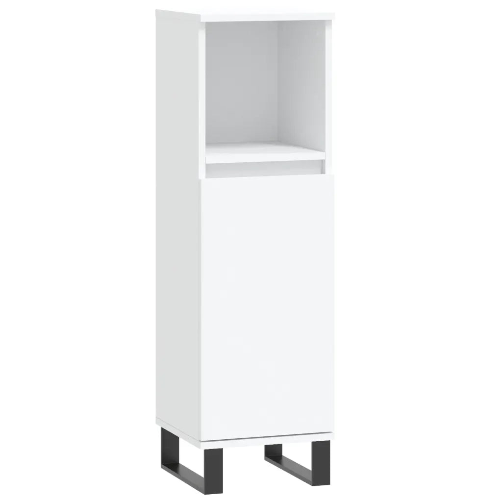 Set di Mobili da Bagno | Armadio da bagno 3 pz Bianco in Legno Multistrato