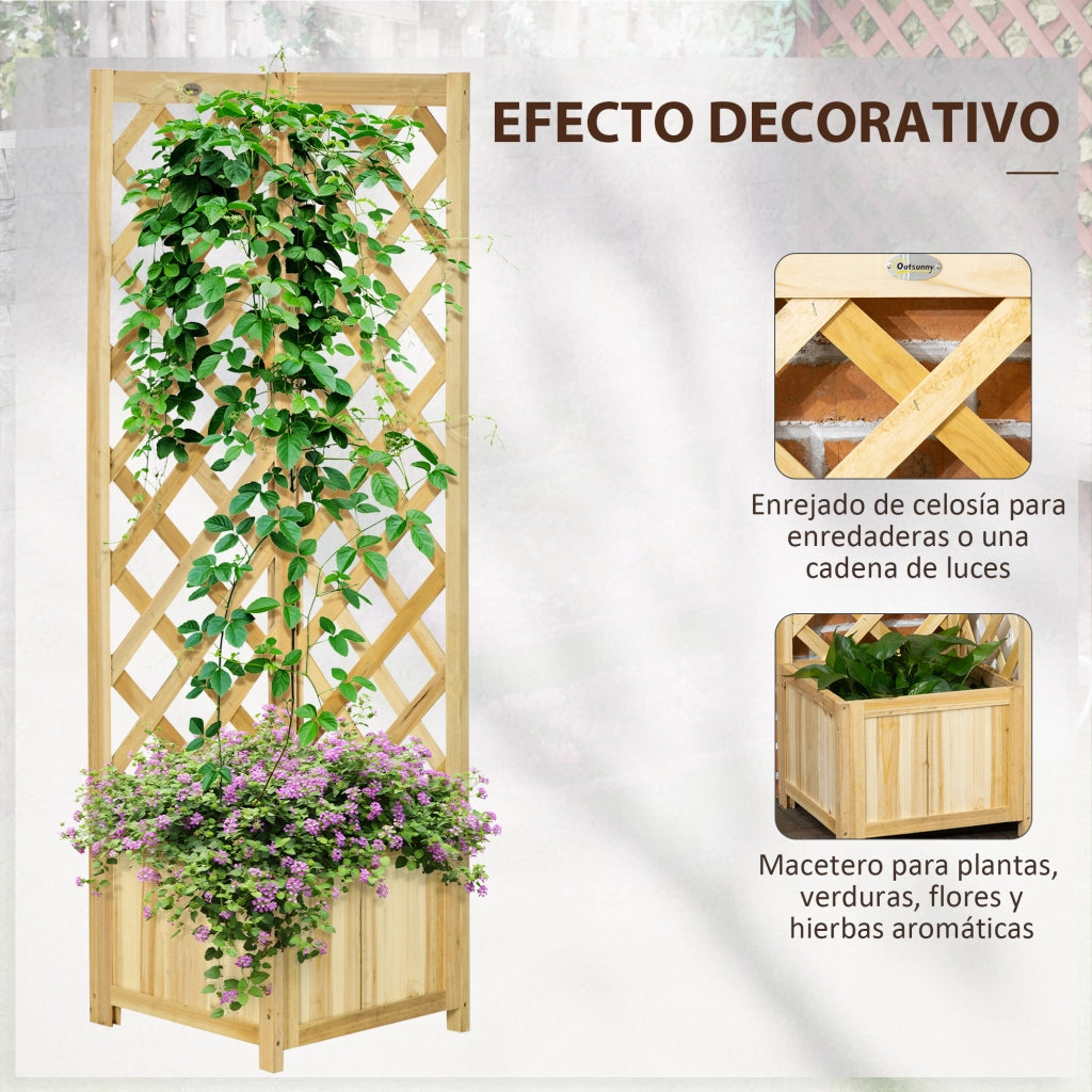 Fioriera con griglia in legno per angolo ¨C zephmum ¨C 40x40x145 cm