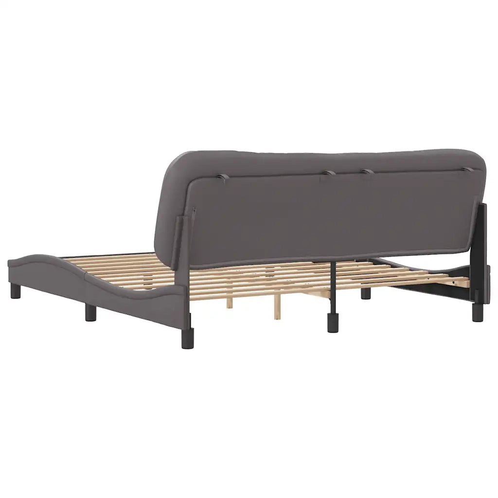 Giroletto senza Materasso-Struttura Letto Hvar Grigio 180x200 cm in Similpelle