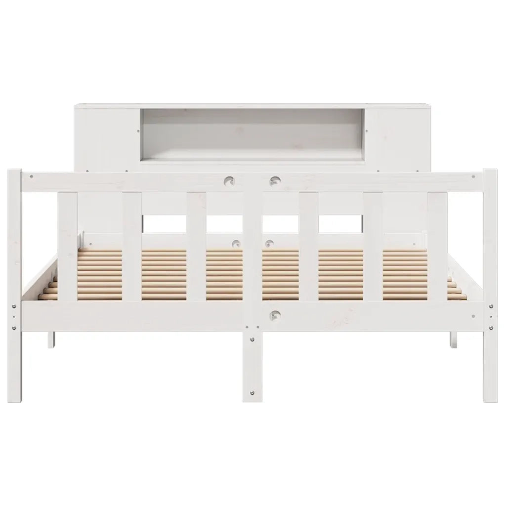Letto Libreria senza Materasso Bianco 150x200 cm Legno di Pino 3321660