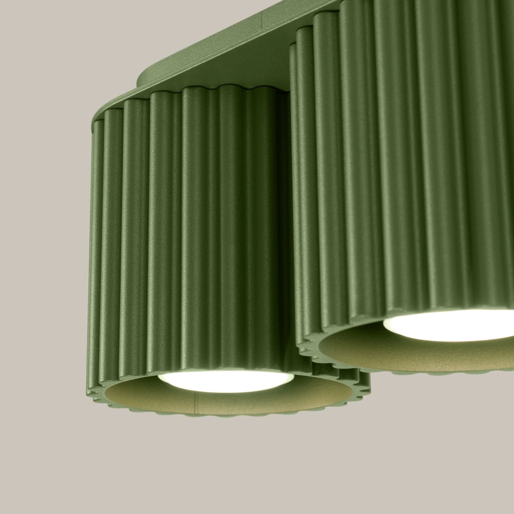 Plafoniera moderna verde oliva ovale 21cm 2 GU10 Pure Lume
