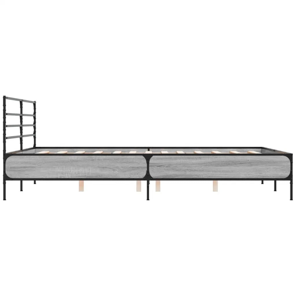 Giroletto Grigio Sonoma 160x200 cm in Legno Multistrato Metallo