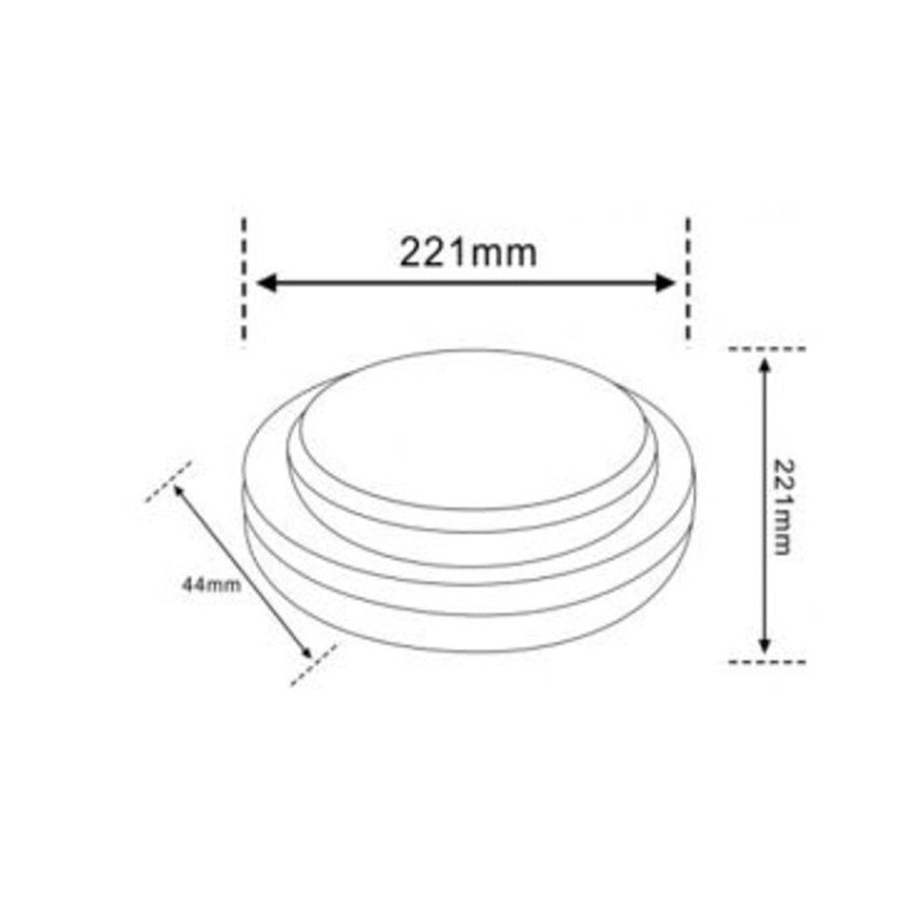 Trade Shop - Applique A Led Da Parete Plafoniera Soffitto Tonda 23 Watt Cct Switch Ip65 Xg-909-3c - Bianco