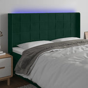Testiera a LED Verde Scuro 163x16x118/128 cm in Velluto 3124105