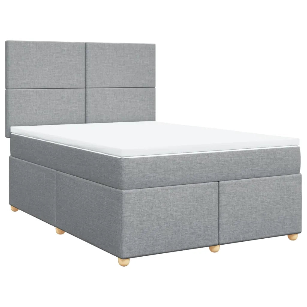Giroletto a Molle con Materasso Grigio Chiaro 140x200cm Tessuto