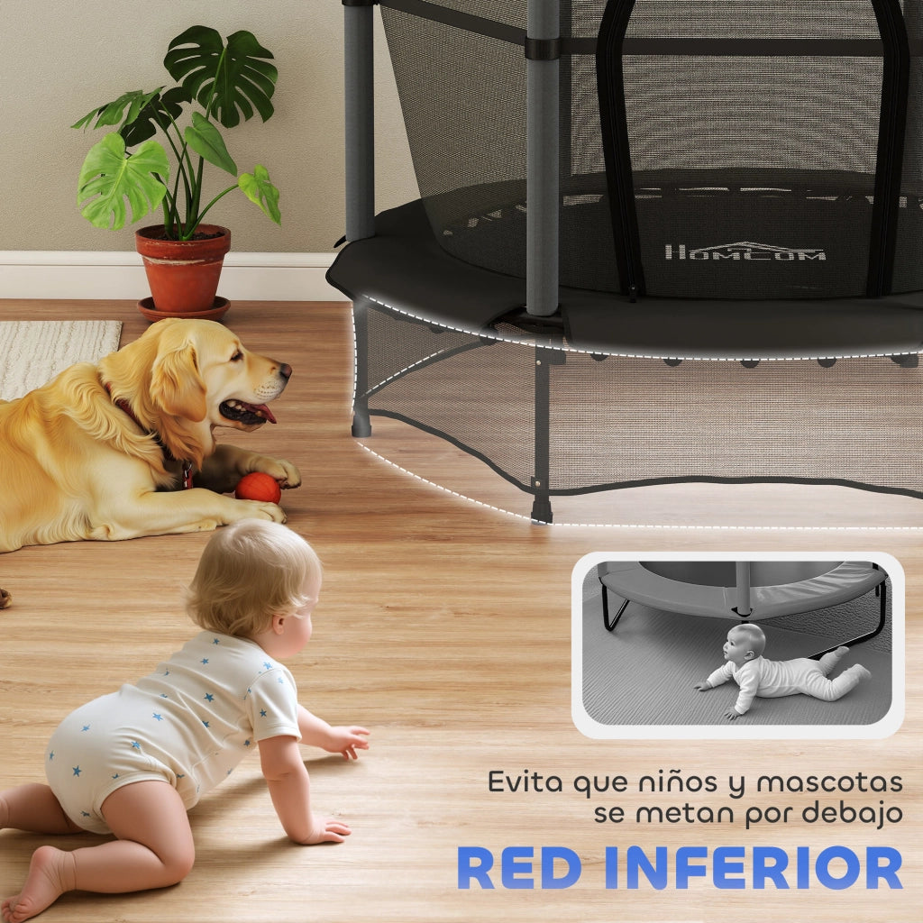 Trampolino per Bambini ¨C zephmum ¨C Nero, Acciaio, ?140 cm
