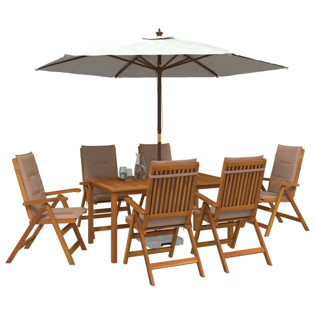 Set da pranzo da giardino 7 pezzi 7 pz Naturale 3434623