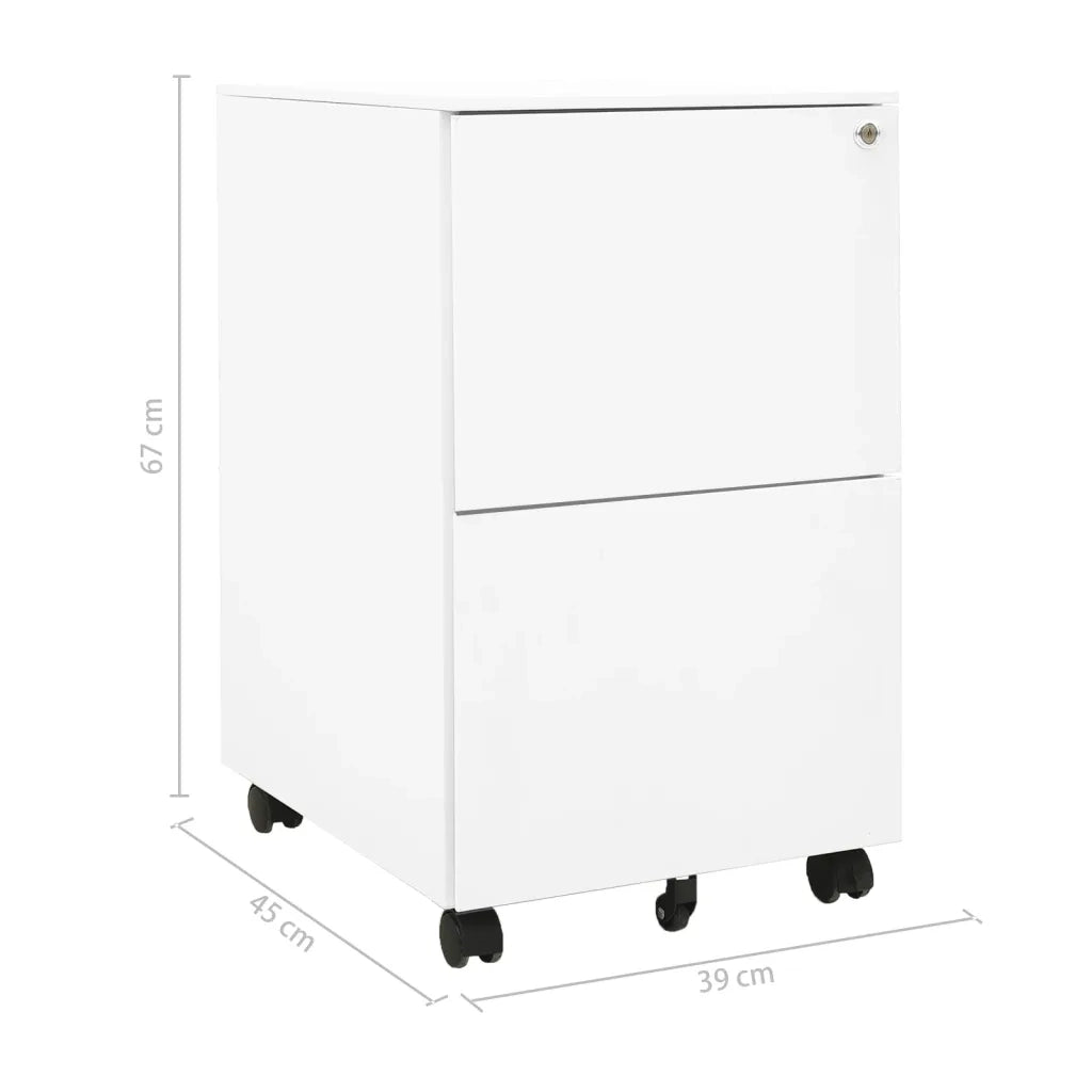 Schedario Mobile Bianco 39x45x67 cm in Acciaio CFW6306947