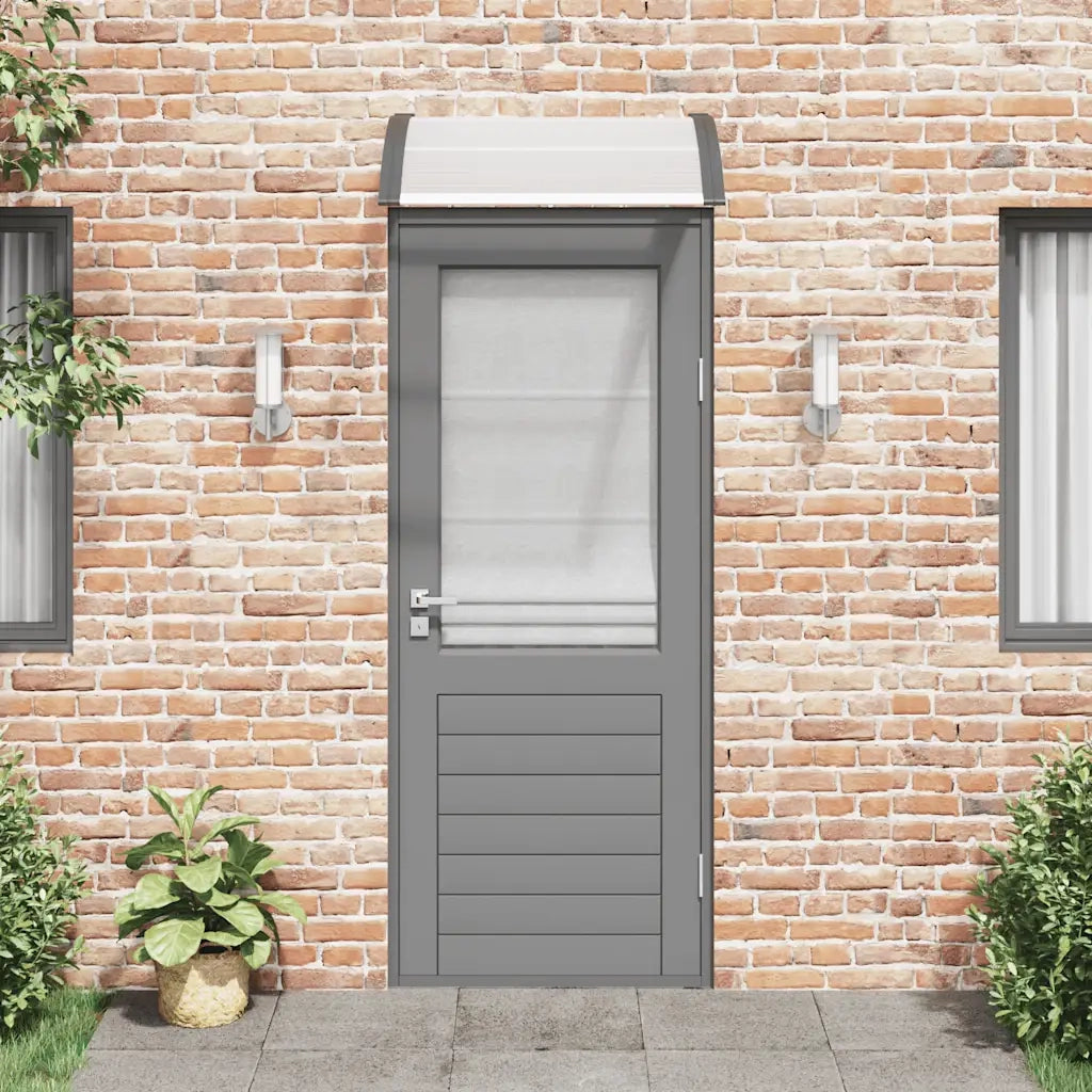 Tettoia per Porta Nero e Trasparente 80x75 cm in Policarbonato CFW2627207