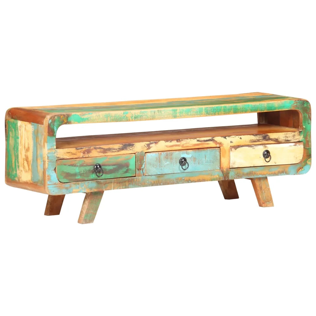 Mobile Porta TV 117x30x41 cm in Legno Massello di Recupero cod mxl 19300