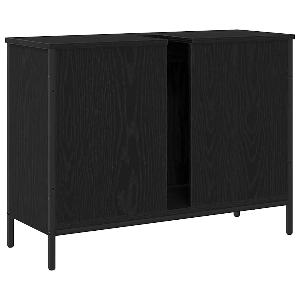 Armadio per Lavabo da Bagno Rovere Nero 80 x 30 x 60 cm 863119