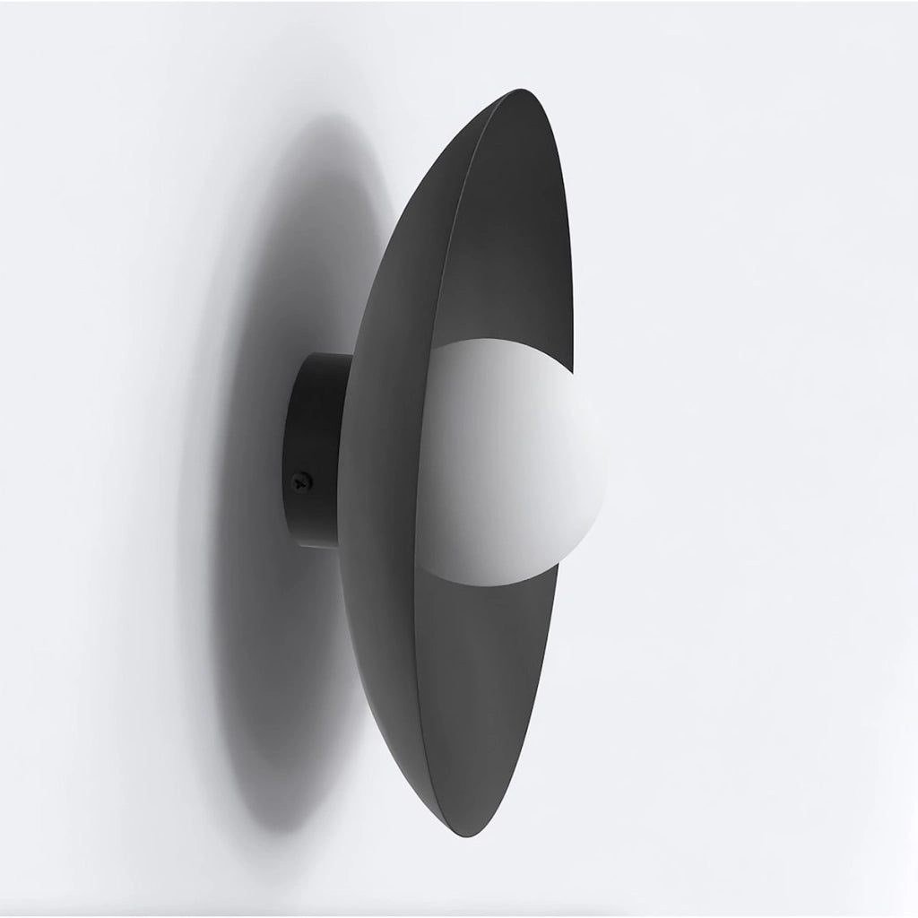 Lampada a parete Inspo in acciaio nero opaco e vetro
