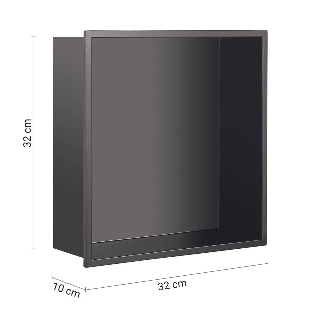 Nicchia da parete incassata 32x10x32H cm in acciaio inox AISI 304 Gedy serie GUEST - Nero Matt