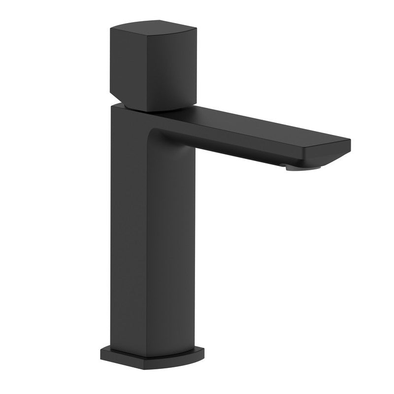 Miscelatore lavabo nero opaco con risparmio acqua e piletta click clack - serie Marte