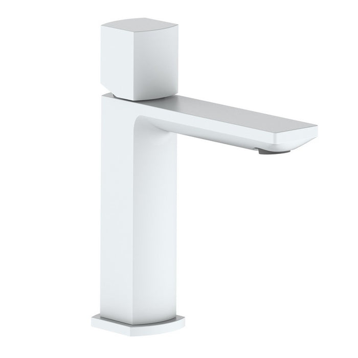 Miscelatore lavabo bianco con risparmio acqua e piletta click clack - serie Marte