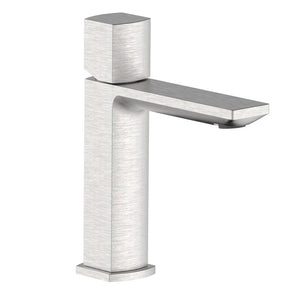 Miscelatore lavabo acciaio spazzolato con risparmio acqua e piletta click clack - serie Marte