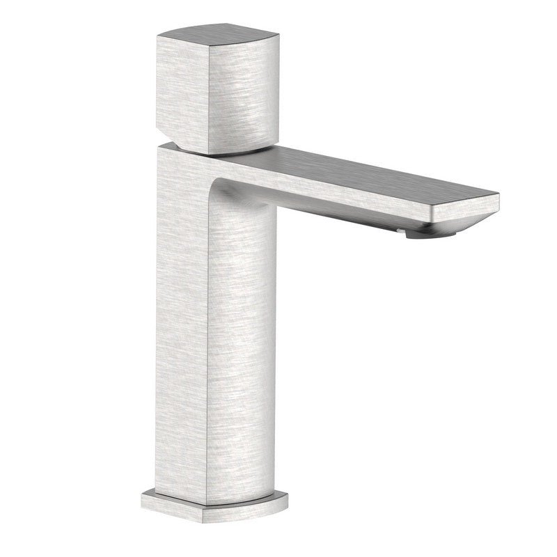 Miscelatore lavabo acciaio spazzolato con risparmio acqua e piletta click clack - serie Marte