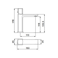 Miscelatore lavabo acciaio spazzolato con risparmio acqua e piletta click clack - serie Marte