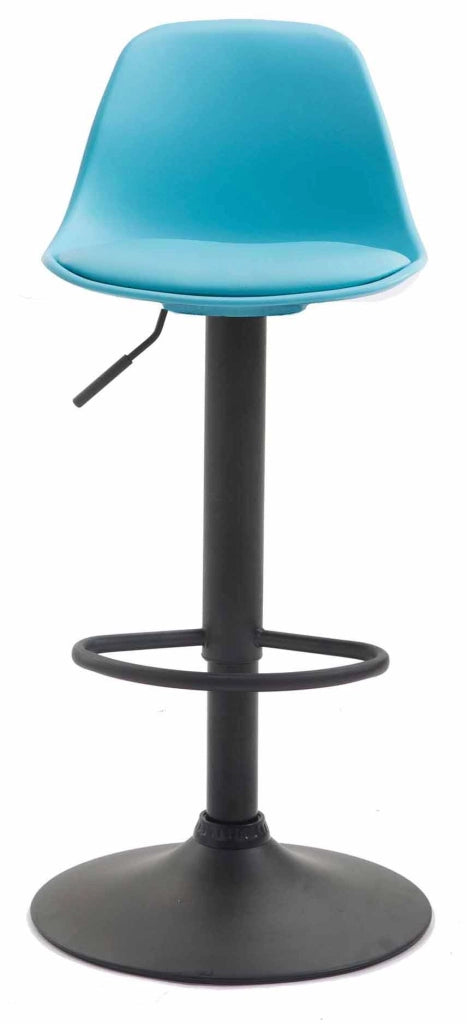 Set 2 sgabelli Kiel in polipropilene e similpelle nero,blu