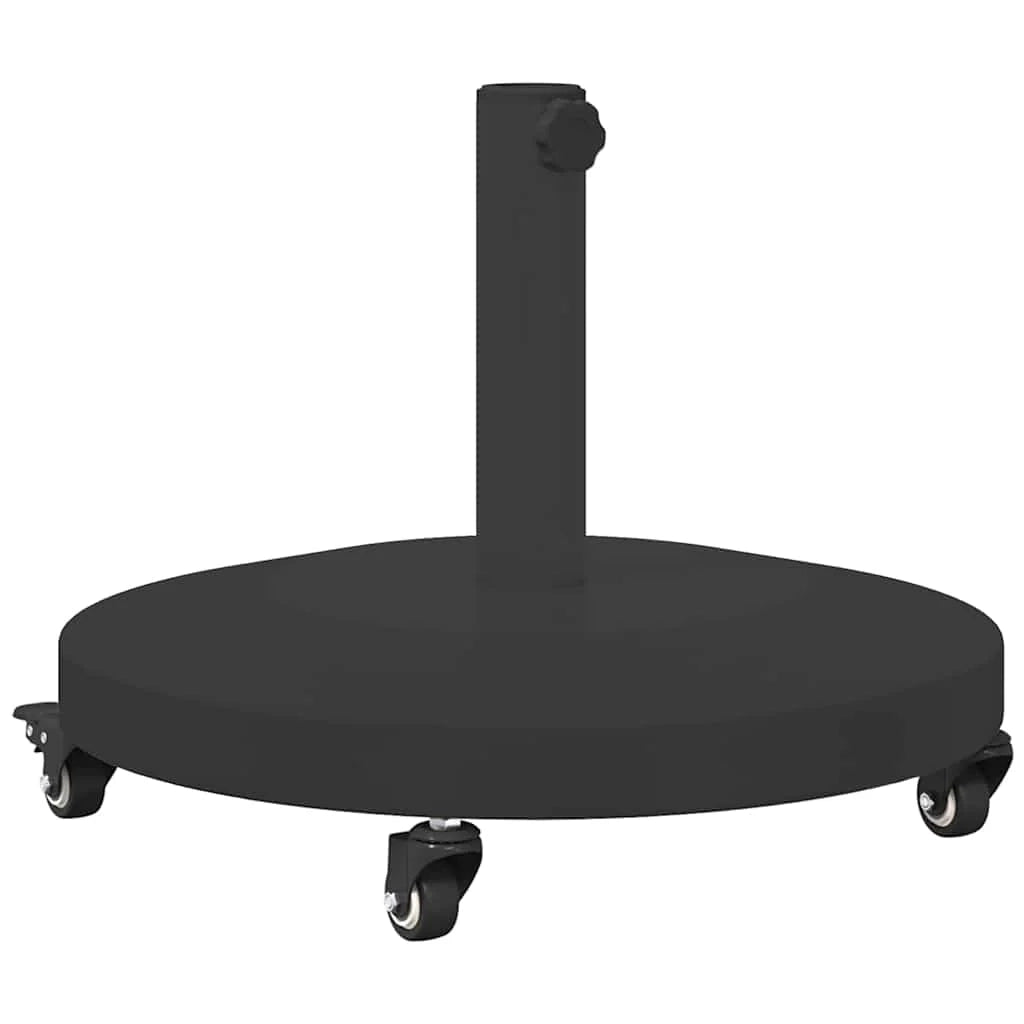 Base per ombrellone rotonda dal design moderno per giardino o patio 48 x 48 x 32 cm acciaio nero 02_0058941