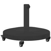 Base per ombrellone rotonda dal design moderno per giardino o patio 48 x 48 x 32 cm acciaio nero 02_0058941