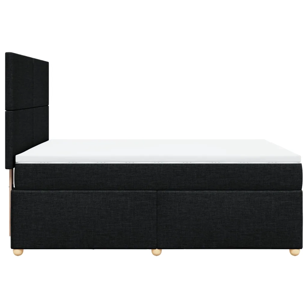 vidaXL Giroletto a Molle con Materasso Nero 160x200 cm in Tessuto
