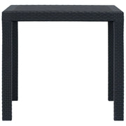 Tavolo da Giardino Antracite 79x79x72 cm Plastica Stile Rattan 45602