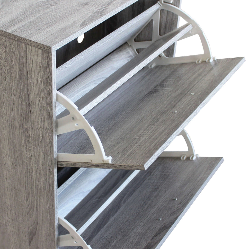 SCARPIERA VICKY GRIGIO CHIARO CON 3 ANTE A RIBALTA 60 X 24 X H115 CM