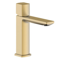 Miscelatore lavabo oro opaco con risparmio acqua e piletta click clack - serie Marte