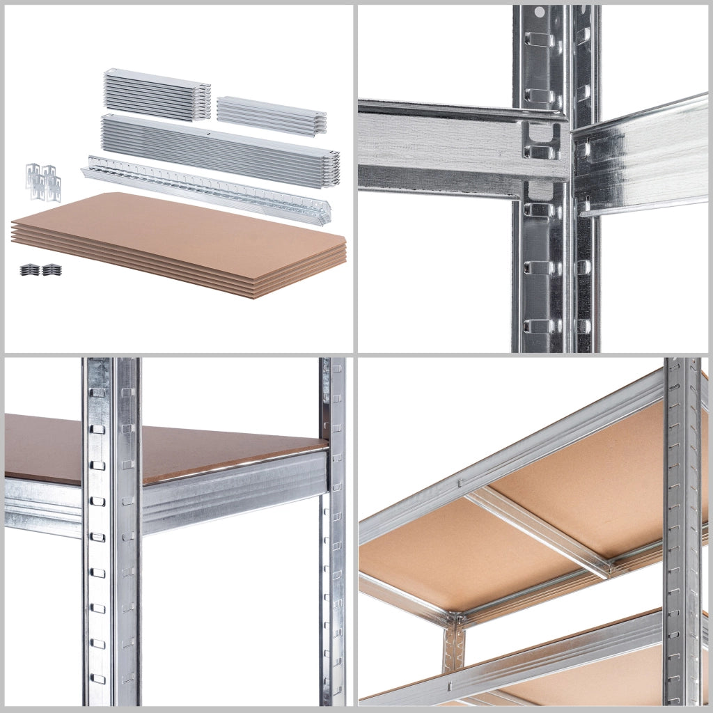 Scaffalatura metallica KADAX a 5 ripiani per garage, 180x90x40 cm, portata 875 kg, ideale per cantina.