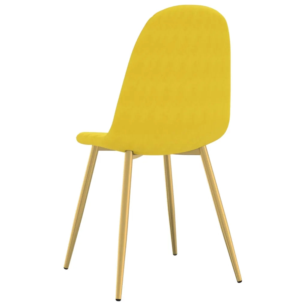 Sedie da Pranzo 4 pz | Sedie da cucina Giallo Senape in Velluto