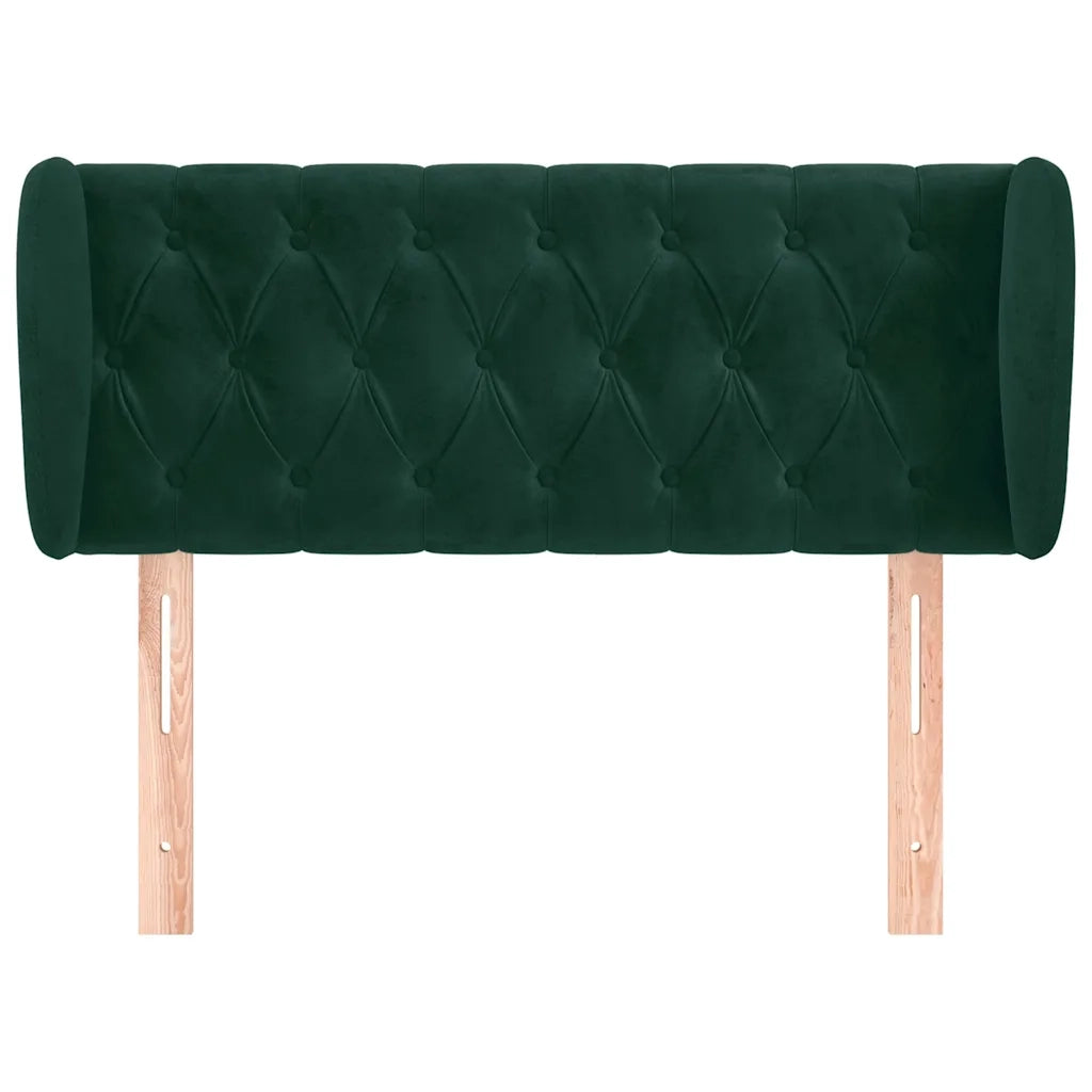 Testiera ad Orecchio-Testata con Orecchie Verde Scuro 93x23x78/88 cm in Velluto 699039