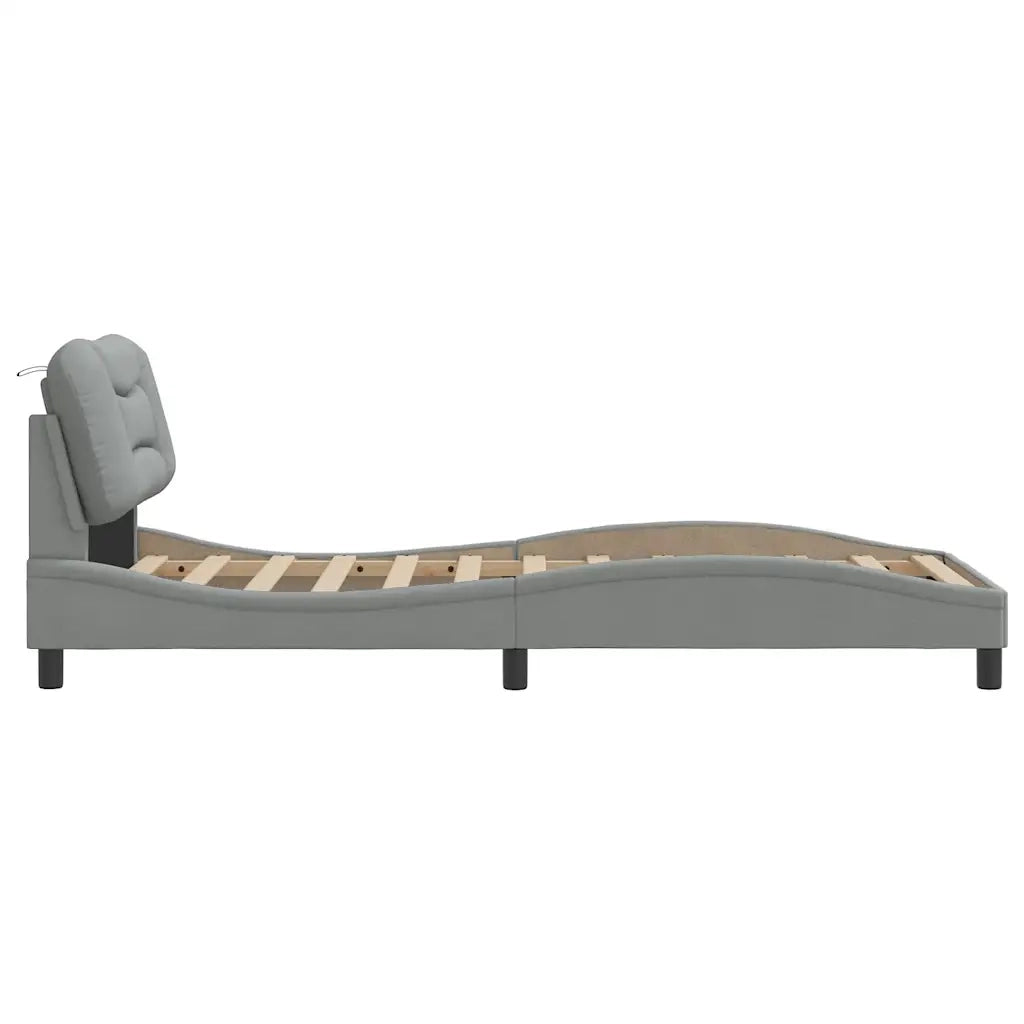 Giroletto senza Materasso Hvar Grigio Chiaro 90x190 cm Tessuto