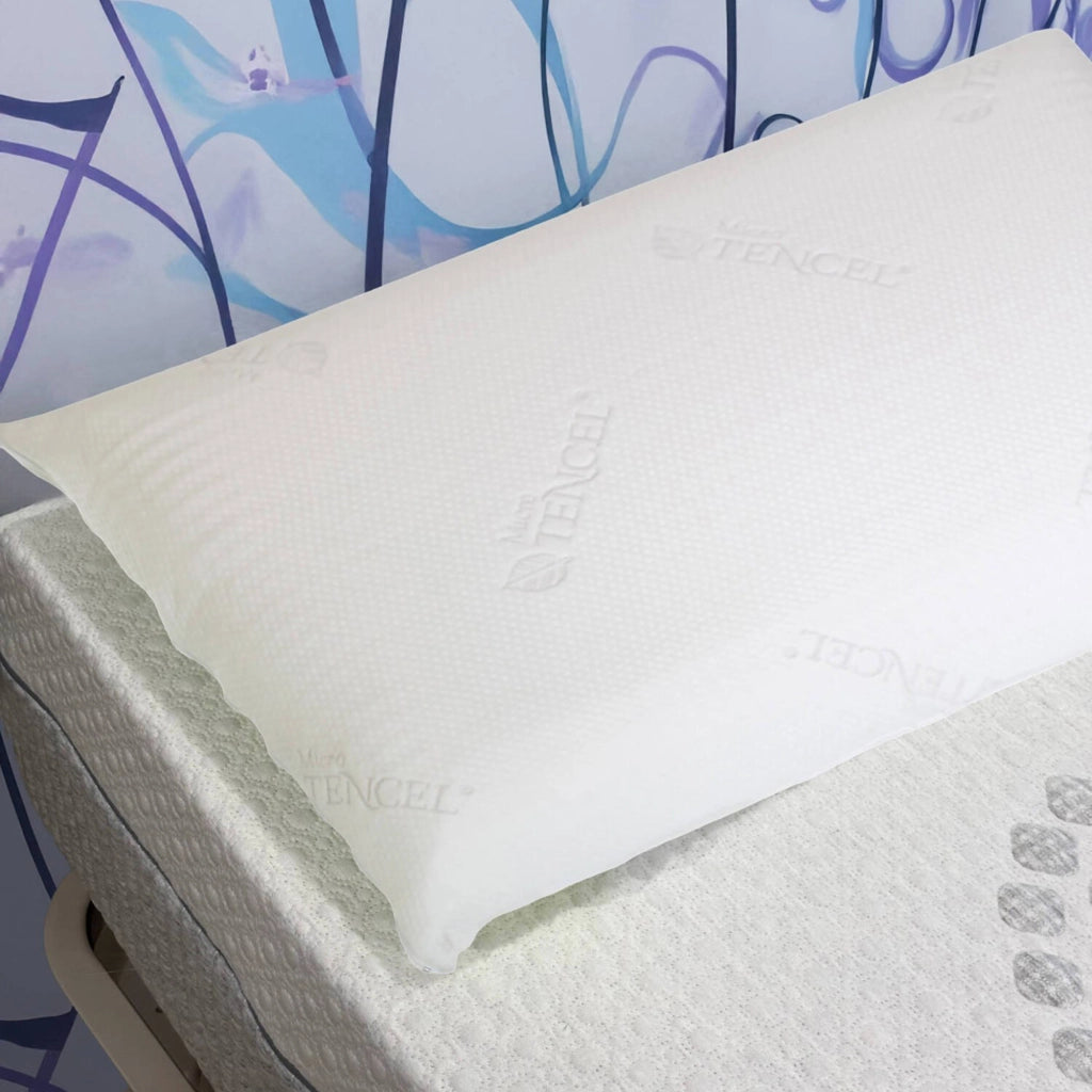 Guanciale Prezzemolo, Cuscino per letto, Poggiatesta imbottito, Cuscinetto per camera da letto, Made in Italy, 70x40 h14 cm, Bianco