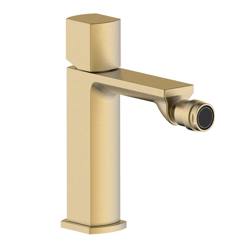 Miscelatore bidet oro opaco con risparmio acqua e piletta click clack - serie Marte