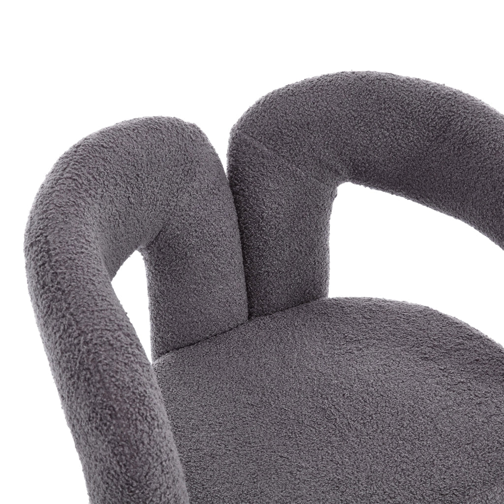 Poltrona Ergonomica in Tessuto Teddy ¨C MINIMAL ¨C Grigio, Design Moderno per Soggiorno