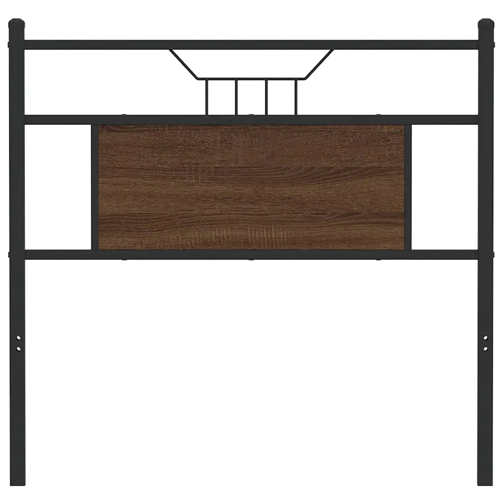 Testiera Rovere Marrone 75 cm in Legno Multistrato e Acciaio