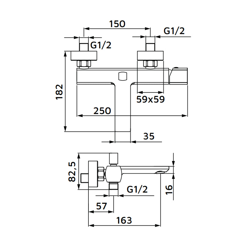 Miscelatore vasca con rompigetto risparmio acqua cromato - serie Marte