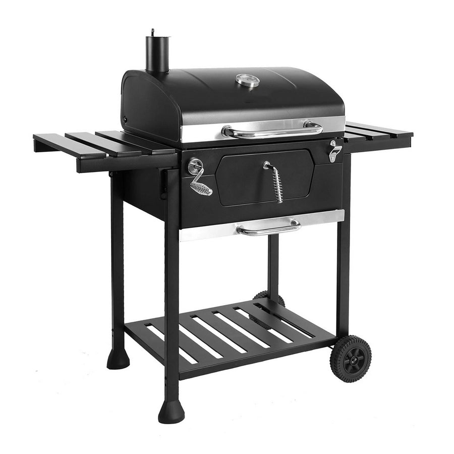 Barbecue a Carbonella con rotelle, apribottiglie e termostato integrato