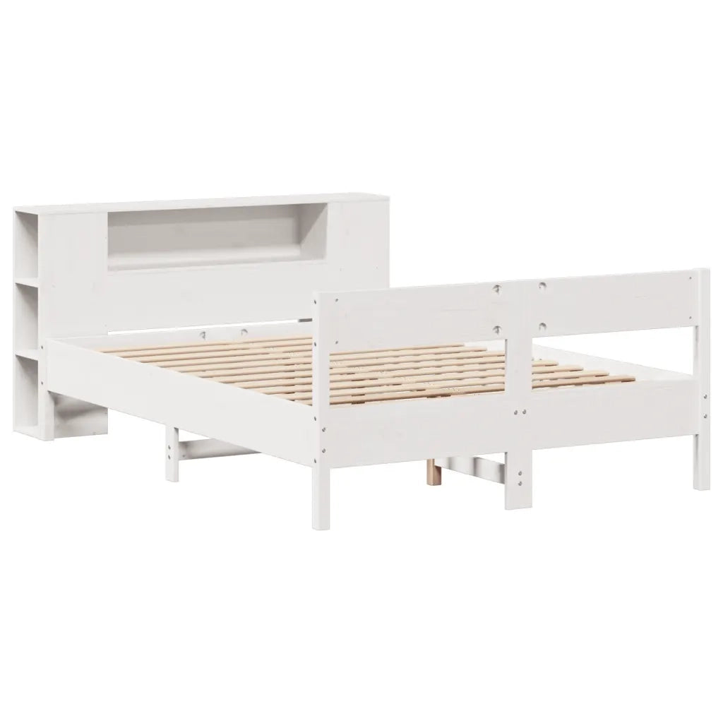 Letto Libreria senza Materasso Bianco 120x190 cm Legno di Pino