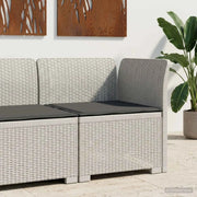 Divano da esterno-Divano da Giardino a 1 Posto con Cuscino Aspetto Rattan PP 464324