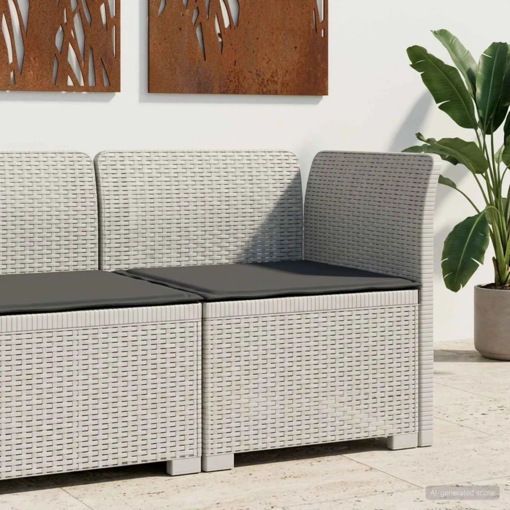 Divano da esterno-Divano da Giardino a 1 Posto con Cuscino Aspetto Rattan PP 464324