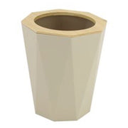 Trade Shop - Pattumiera Cestino Spazzatura A Cilindro Esagonale Geometrico Beige Legno Da Bagno 10845 -