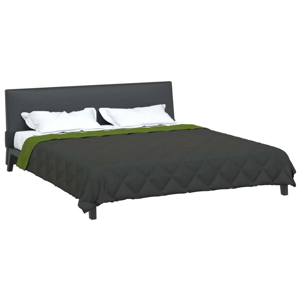 Piumone | Duvet Estivo Verde e Antracite 240 x 200 cm Microfibra