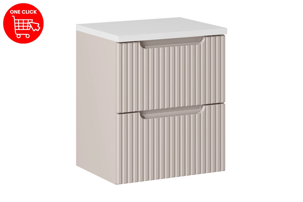 Set mobili bagno 50 cm con piano Nova Cashmere 50 x 1401 x 40 cm