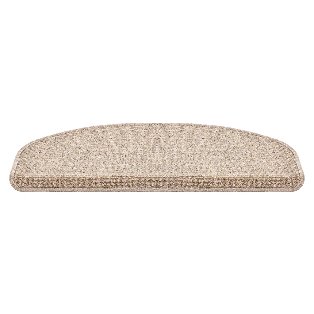 Set di 15 gradini antiscivolo semicircolari 65 x 24 cm con bordo beige 03_0007611