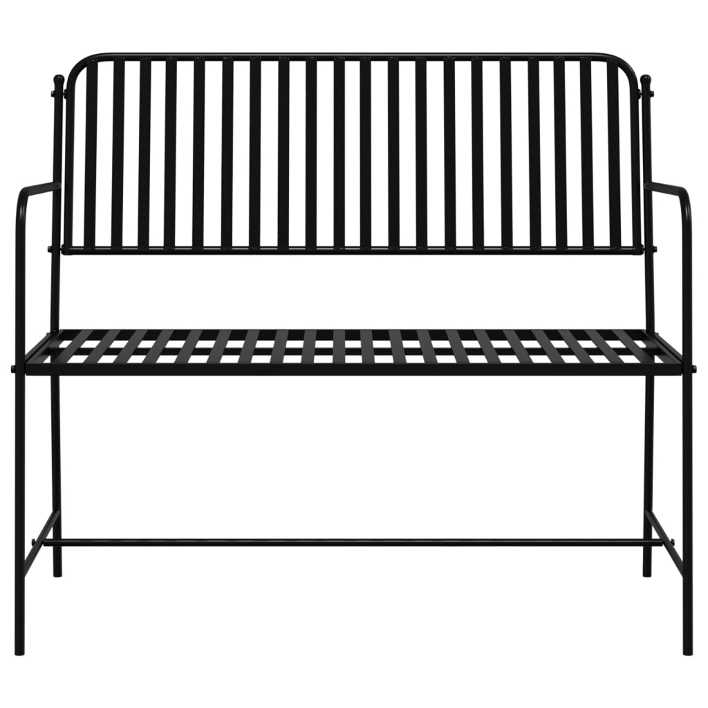 Panchina da Esterno Nera Metallo Standard Durevole