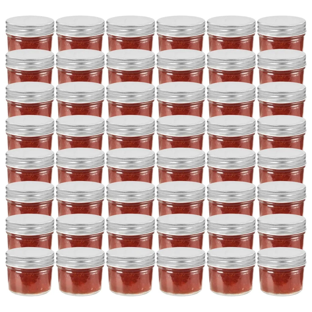 Vaso per Marmellata in Vetro Coperchio Argento 48 pz 110 ml 50793